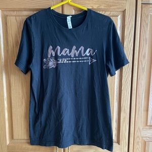 Mama size medium Bella Canvas tshirt black with bronze colored writing